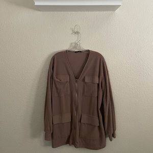 Oversized zipped up jacket